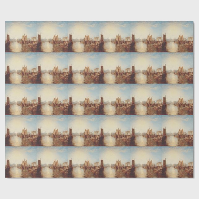 J.M.W. Turner: Hamnen i Dieppe Romantic Fine Art Presentpapper (Platt)