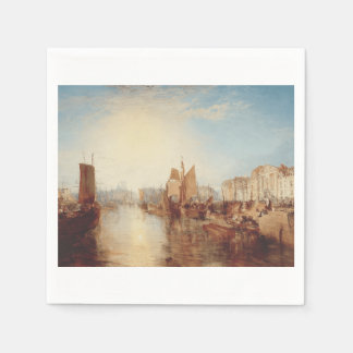 J.M.W. Turner: Hamnen i Dieppe Romantisk konsttryc Pappersservett