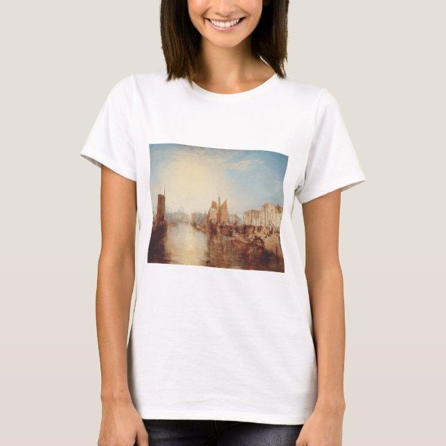 J.M.W. Turner: Hamnen i Dieppe Romantisk konsttryc T Shirt (Framsida)