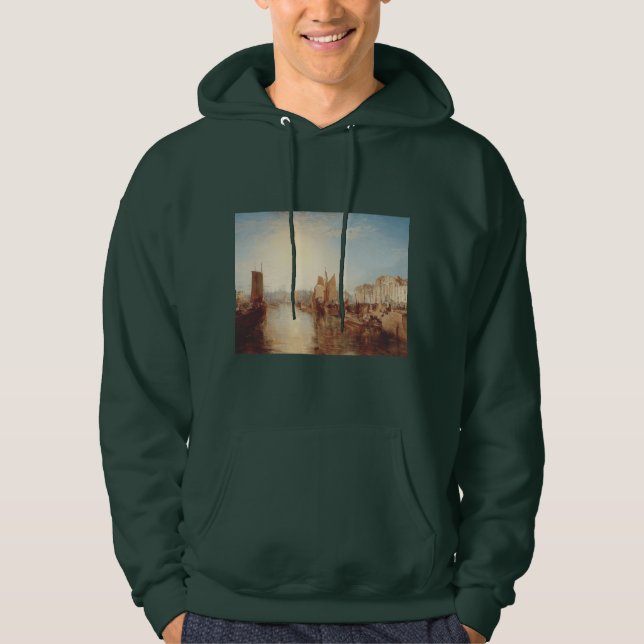 J.M.W. Turner: Harbor of Dieppe Romantic Fine Art Hoodie (Framsida)