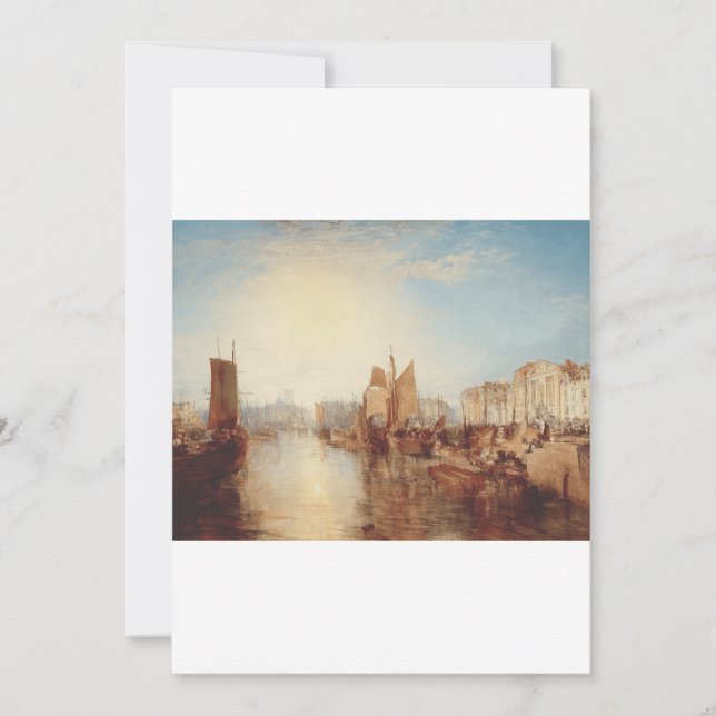 J.M.W. Turner: Harbor of Dieppe Romantic Fine Art Inbjudningar (Framsida)