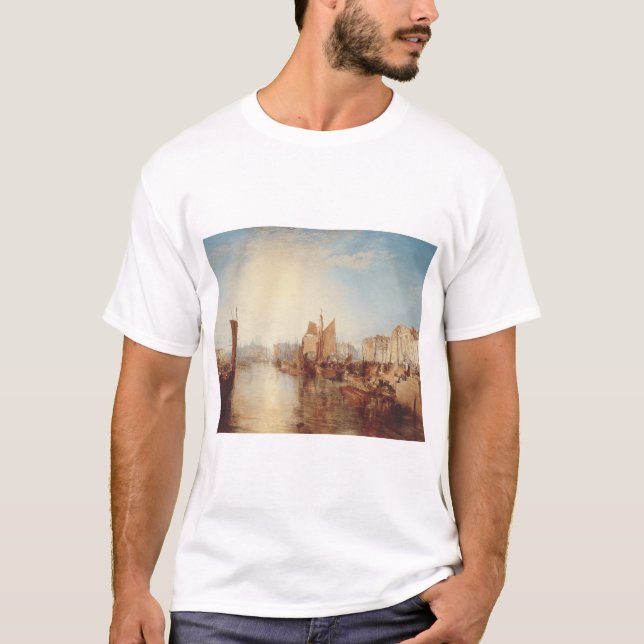 J.M.W. Turner: Harbor of Dieppe Romantic Fine Art T Shirt (Framsida)