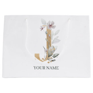 J Monogram Blommigt Personlig