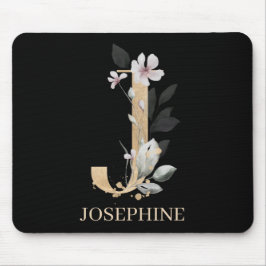 J Monogram Blommigt Personlig Mouse Pad Musmatta