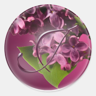 J Monogram Lilac-kuvert Seal Sticker Runt Klistermärke
