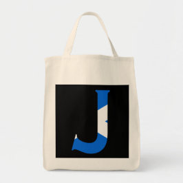 J Monogram överlagd på skotsk Flagga gtcn Tygkasse