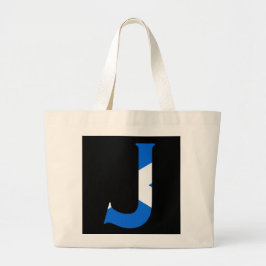 J Monogram överlagt på Scottish Flagga jtcn Jumbo Tygkasse