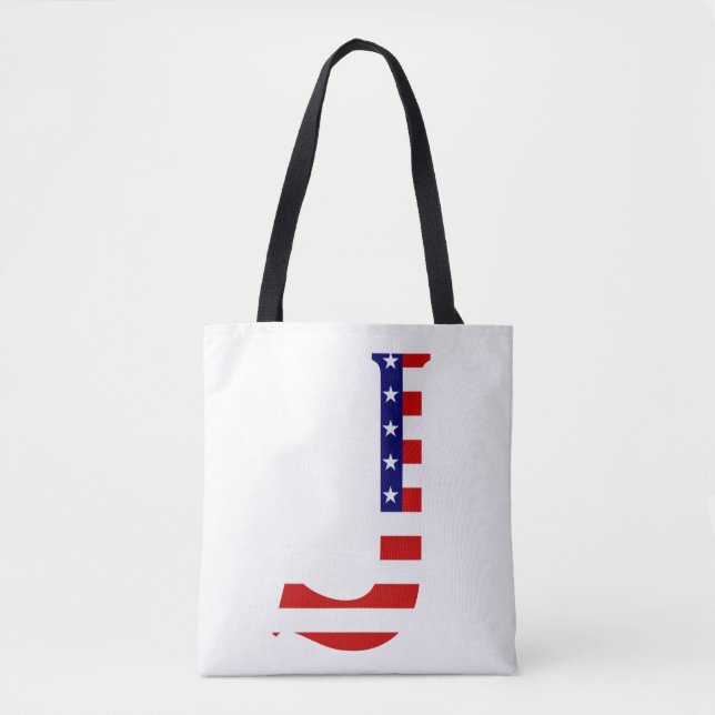 J Monogram överlagt på USA flagga Tygkasse (Framsida)