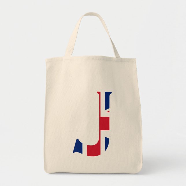 J Monogram övertäckte Union Jack Flagga gtcnt Tygkasse (Framsidan)
