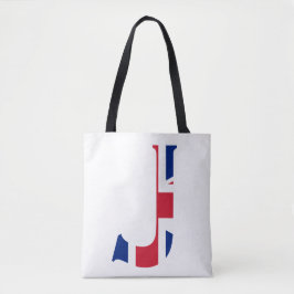 J Monogram övertäckte Union Jack Flagga-stationen Tygkasse