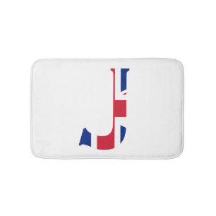 J Monogram övertäckte unionens Jack Flagga-styrka Badrumsmatta