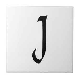’J’ monogram, Quill-text Kakelplatta