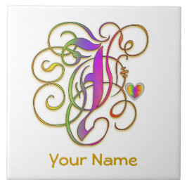 J-Monogram som din keramiska kända "gotiska Kakelplatta