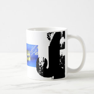 J Monogram Typography Coola Grunge Mugg