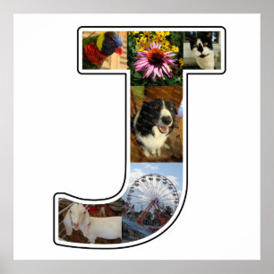J-monogramen skapar din egna fotoCollage för 6 Poster