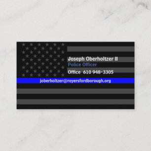 J. O. II Thin Blue Line American Flagga Contact Visitkort
