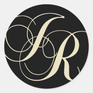 J och R monogram - gör din egen text färg Runt Klistermärke