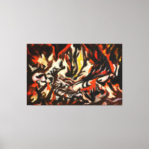 J. P. - FLAME - C. 1934-38 - Abstrakt - Canvastryck