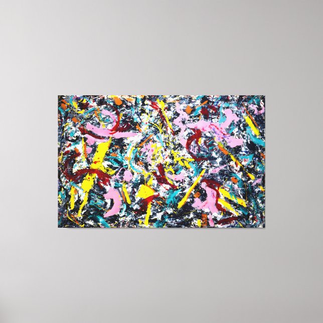 J. P. - OFORMED FIGUR - 1953 - Åtgärdsmålning - Canvastryck (Framsida)