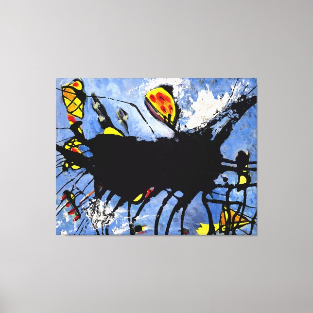 J. P. - PASSAD BLACK FORM I-C. 1950 - Abstrakt- Canvastryck (Framsida)