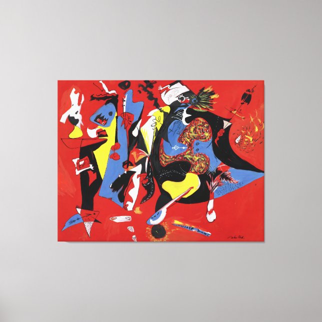 J. P. - RED and BLUE - 1946 - Abstrakt - Canvastryck (Framsida)