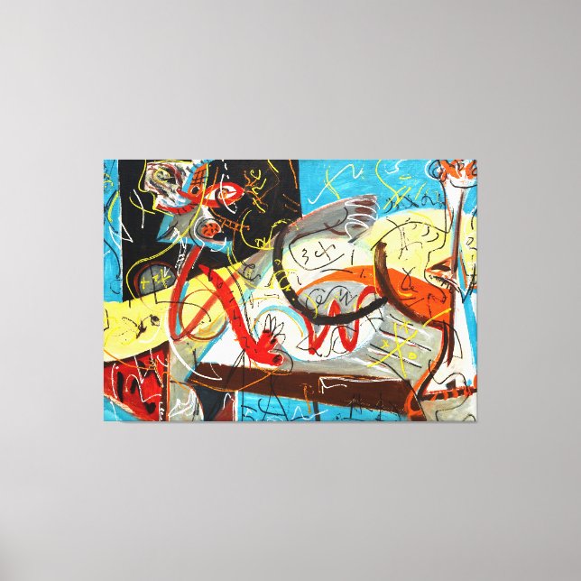 J. P. - STENOGRAFIC FIGUR - c. 1942 - Abstrakt - Canvastryck (Framsida)