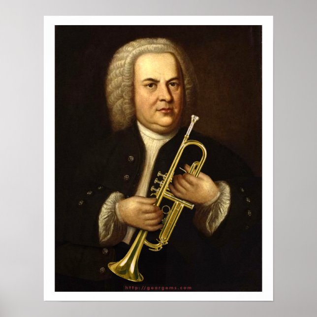 J.S. Bach med Trumpet Poster (Framsidan)