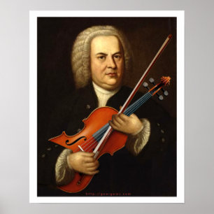 J.S. Bach med Viola Poster