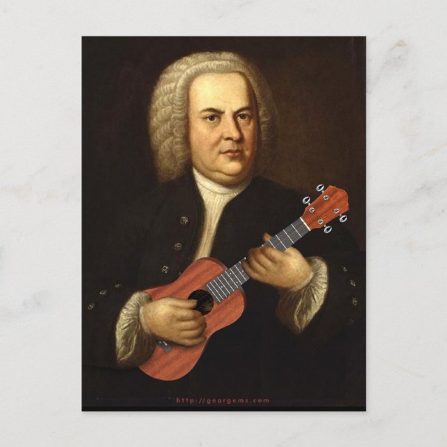 J.S. Bach on Uke Vykort (Framsida)