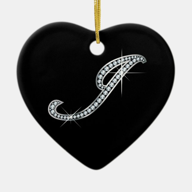 J-skript "Diamond Bling" Julgransprydnad Keramik (Framsidan)