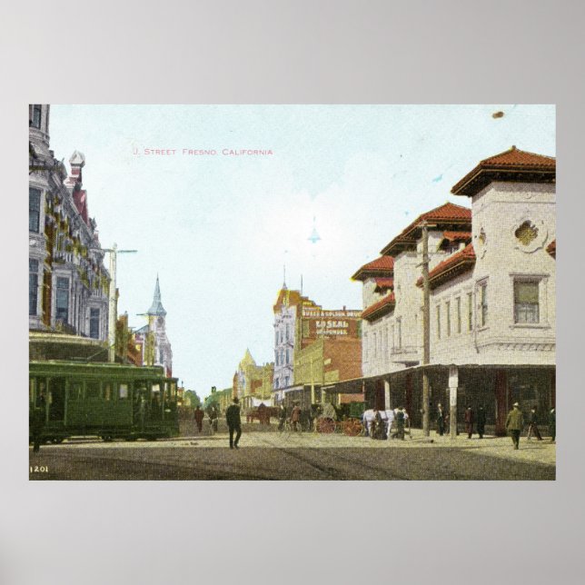 J Street Fresno California Vintage Poster (Framsidan)