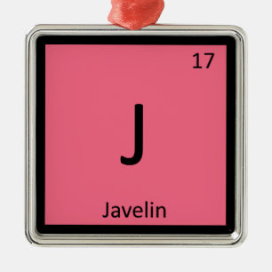 J - Symbol för Javelinfriidrottkemi Julgransprydnad Metall