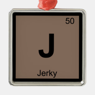J - Torkat Nötkött Kemins Periodiska System Symbol Julgransprydnad Metall