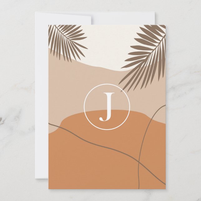 J - Ursprunglig Monogram Brev J Abstract Design Inbjudningar (Framsida)