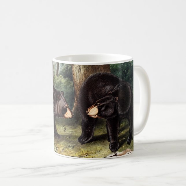 J.W. Audubon - Ursus Americanus (Black Bear) Kaffemugg (Framsida höger)