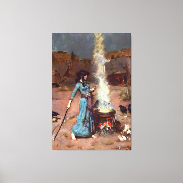 J. W. WATERHOUSE - THE MAGIC CIRCLE - 1886 - CANVASTRYCK (Framsida)