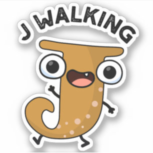 J Walking Funny Alphabet Pun Klistermärken