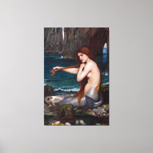 J. WATERHOUSE - A SJÖJUNGFRU - 1900 - Pre-Raphaeli Canvastryck