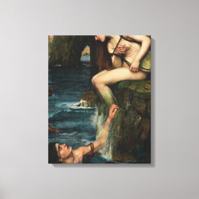 J. WATERHOUSE - THE SIREN - 1900 - Pre-Raphaelites Canvastryck (Framsida)