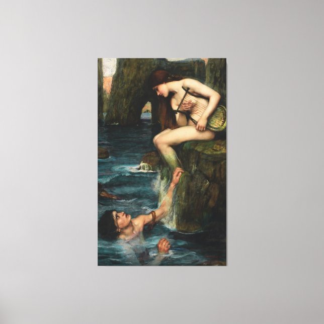 J. WATERHOUSE - THE SIREN - 1900 - Pre-Raphaelites Canvastryck (Framsida)