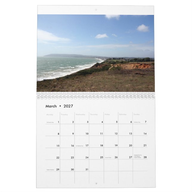 Ja, 2021 MediumCalendar på två sidor, vit Kalender (Mar 2027)