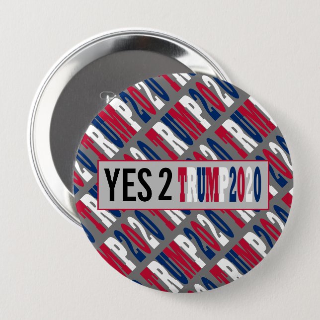 Ja 2 Trump 2020 Amerikanska presidentval Knapp (Framsida & baksida)