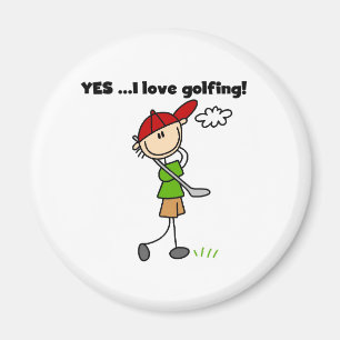 JA älskar jag golfspel Magnet