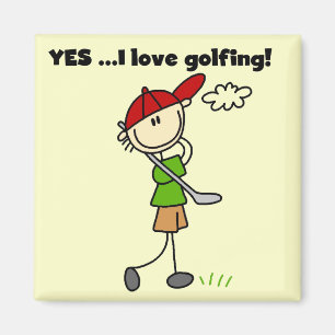 JA älskar jag GolfTshirts och gåvor Magnet