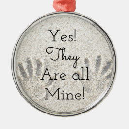 Ja är de ALLA min! Stor familj Julgransprydnad Metall