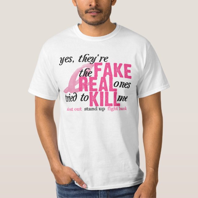 Ja är de fejkar, de verkliga som försöks för att t-shirt (Framsida)