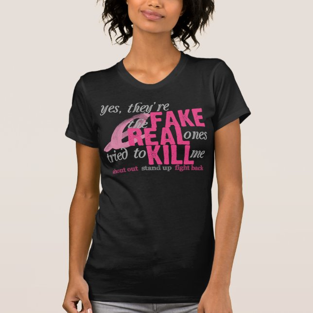 Ja är de fejkar, de verkliga som försöks för att tee shirt (Framsida)