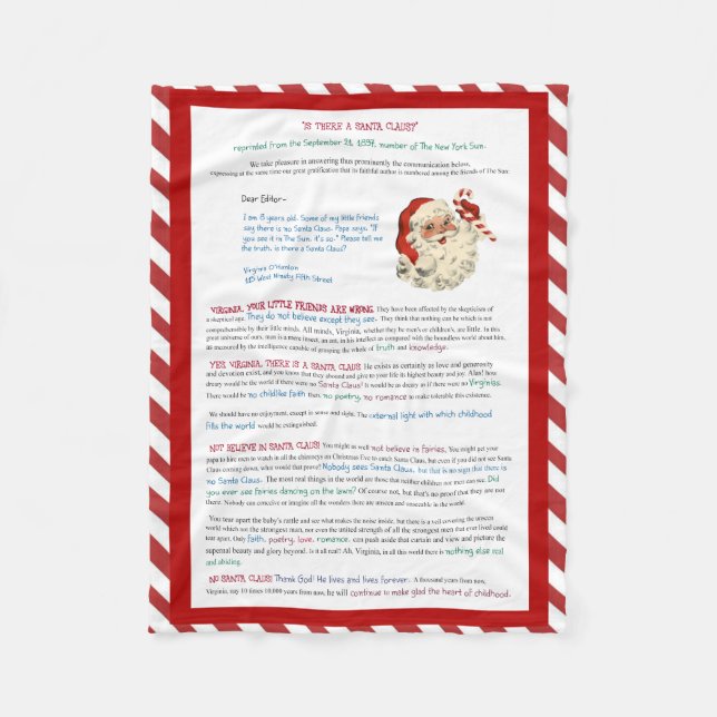 Ja är Virginia där jultomtenjul Fleecefilt (Framsidan)