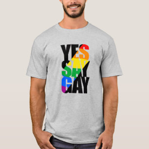Ja att säga gay - Regnbågsfana T Shirt