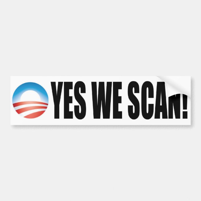 Ja avläser vi - Anti Obama NSA Bildekal (Framsidan)